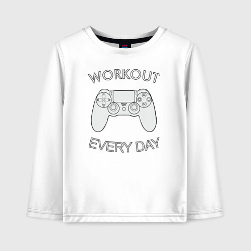 Детский лонгслив WorkOut Every Day / Белый – фото 1