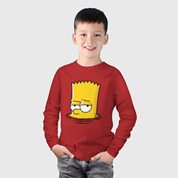 Лонгслив хлопковый детский Bart drowns, цвет: красный — фото 2