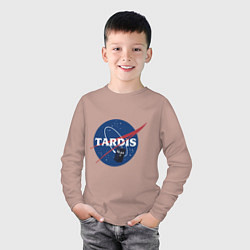 Лонгслив хлопковый детский Tardis NASA, цвет: пыльно-розовый — фото 2