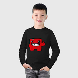 Лонгслив хлопковый детский Super Meat Boy, цвет: черный — фото 2