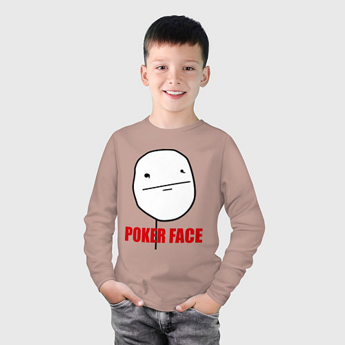 Детский лонгслив Poker Face / Пыльно-розовый – фото 3