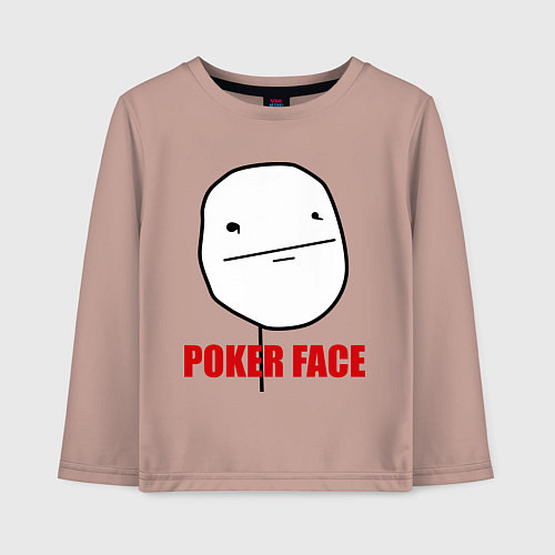 Детский лонгслив Poker Face / Пыльно-розовый – фото 1