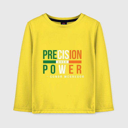Детский лонгслив Precision Over Power / Желтый – фото 1