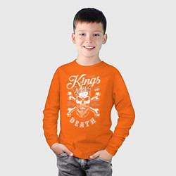 Лонгслив хлопковый детский Kings death, цвет: оранжевый — фото 2