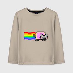 Лонгслив хлопковый детский Nyan Cat, цвет: миндальный