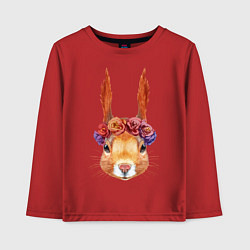 Лонгслив хлопковый детский Белка с венком, цвет: красный