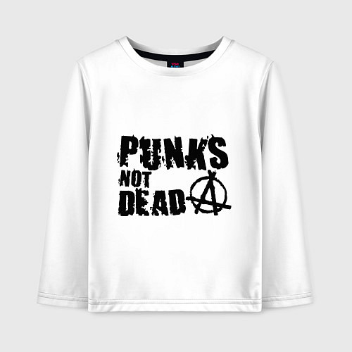 Детский лонгслив Punks not dead / Белый – фото 1