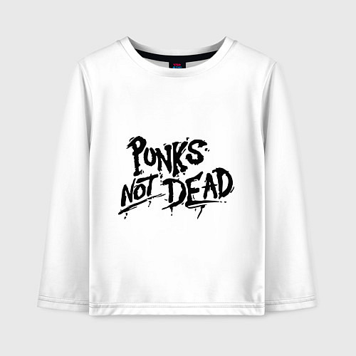 Детский лонгслив Punks not dead / Белый – фото 1