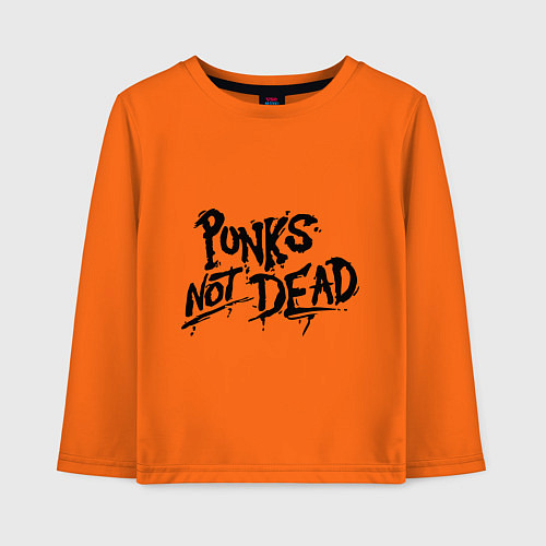 Детский лонгслив Punks not dead / Оранжевый – фото 1