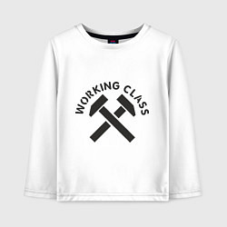 Лонгслив хлопковый детский Working class, цвет: белый