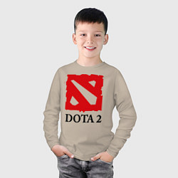 Лонгслив хлопковый детский Dota 2: Logo, цвет: миндальный — фото 2