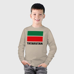 Лонгслив хлопковый детский Флаг Татарстана, цвет: миндальный — фото 2