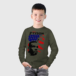 Лонгслив хлопковый детский Mike Tyson: USA Boxing, цвет: меланж-хаки — фото 2