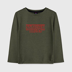 Лонгслив хлопковый детский Stranger Things, цвет: меланж-хаки