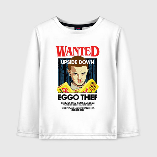 Детский лонгслив Wanted: Upside Down / Белый – фото 1
