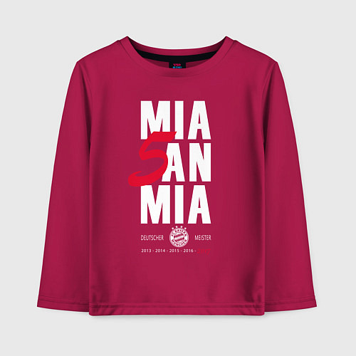Детский лонгслив Bayern FC: Mia San Mia / Маджента – фото 1