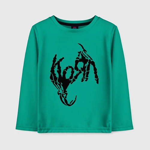 Детский лонгслив Korn bones / Зеленый – фото 1