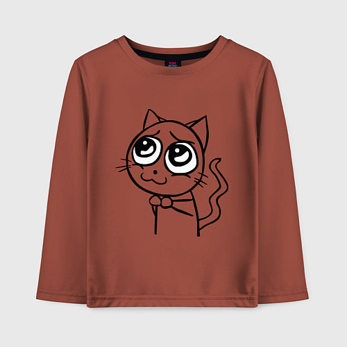 Детский лонгслив Please (пожалуйста) / Кирпичный – фото 1