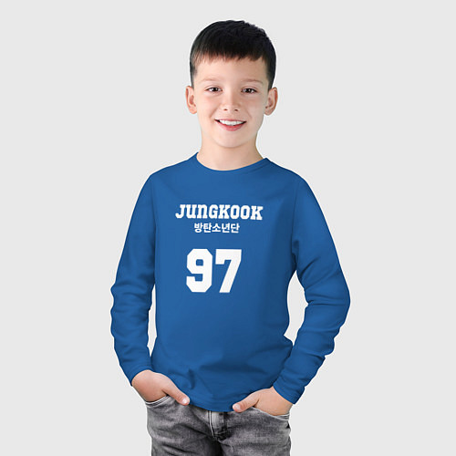 Детский лонгслив Jungkook 97 / Синий – фото 3
