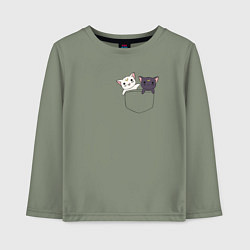 Лонгслив хлопковый детский Кисы, цвет: авокадо