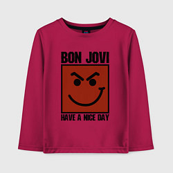 Лонгслив хлопковый детский Bon Jovi: Have a nice day, цвет: маджента