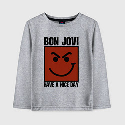 Лонгслив хлопковый детский Bon Jovi: Have a nice day, цвет: меланж