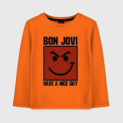 Лонгслив хлопковый детский Bon Jovi: Have a nice day, цвет: оранжевый