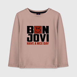 Лонгслив хлопковый детский Bon Jovi: Nice day, цвет: пыльно-розовый