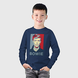 Лонгслив хлопковый детский Bowie Poster, цвет: тёмно-синий — фото 2