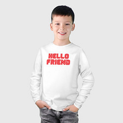 Лонгслив хлопковый детский Hello Friend, цвет: белый — фото 2