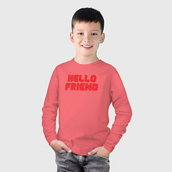 Лонгслив хлопковый детский Hello Friend, цвет: коралловый — фото 2