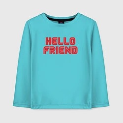 Лонгслив хлопковый детский Hello Friend, цвет: бирюзовый