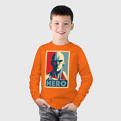 Лонгслив хлопковый детский Saitama Hero, цвет: оранжевый — фото 2