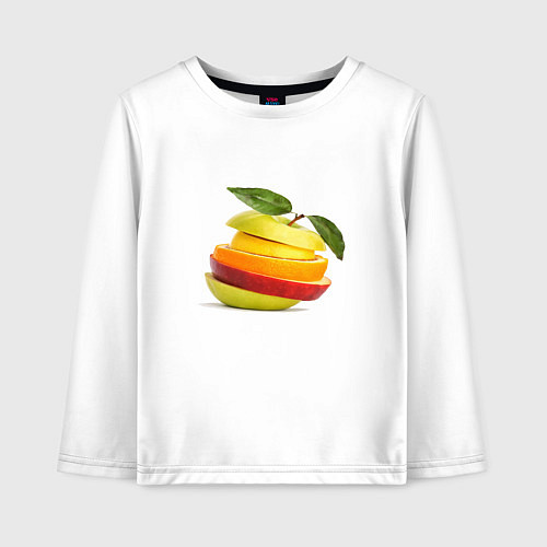 Детский лонгслив Мега яблоко / Белый – фото 1