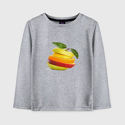 Лонгслив хлопковый детский Мега яблоко, цвет: меланж