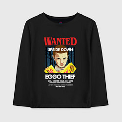 Лонгслив хлопковый детский Wanted: Eggo Thief / 11, цвет: черный