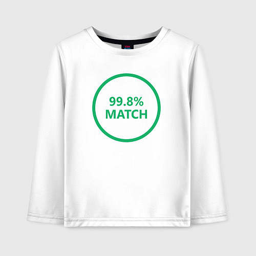 Детский лонгслив 99.8% Match / Белый – фото 1