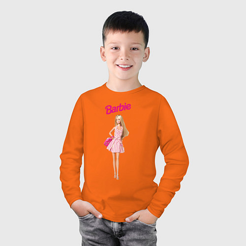 Детский лонгслив Барби на прогулке / Оранжевый – фото 3