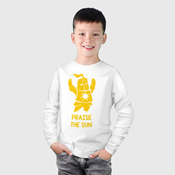 Лонгслив хлопковый детский Praise the Sun, цвет: белый — фото 2