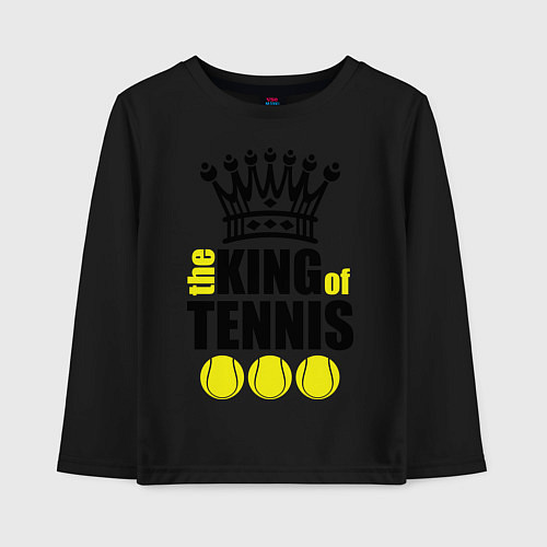 Детский лонгслив King of tennis / Черный – фото 1