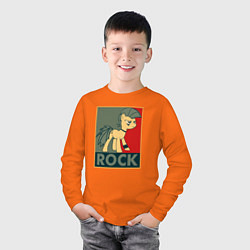 Лонгслив хлопковый детский Rock Pony, цвет: оранжевый — фото 2