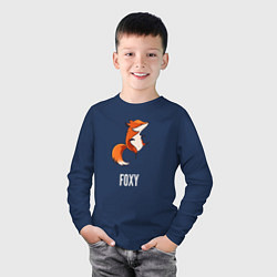 Лонгслив хлопковый детский Little Foxy, цвет: тёмно-синий — фото 2