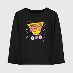 Лонгслив хлопковый детский Back to 90s, цвет: черный