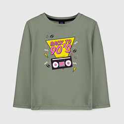 Лонгслив хлопковый детский Back to 90s, цвет: авокадо
