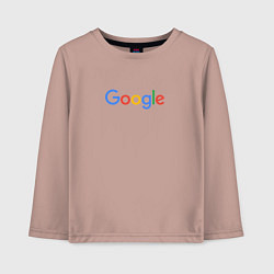 Лонгслив хлопковый детский Google цвета пыльно-розовый — фото 1