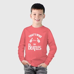 Лонгслив хлопковый детский That's Who Loves The Beatles, цвет: коралловый — фото 2
