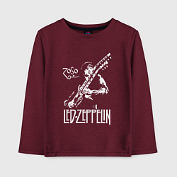 Лонгслив хлопковый детский Led Zeppelin, цвет: меланж-бордовый