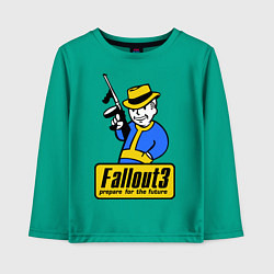 Лонгслив хлопковый детский Fallout 3 Man, цвет: зеленый