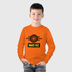 Лонгслив хлопковый детский Vault-tec, цвет: оранжевый — фото 2