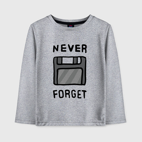 Детский лонгслив Never Forget / Меланж – фото 1
